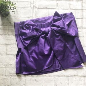 J. Crew Purple Satin Bow Top